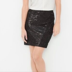 White House Black Market Black Sequin Pencil Skirt